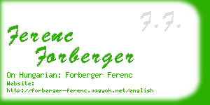 ferenc forberger business card